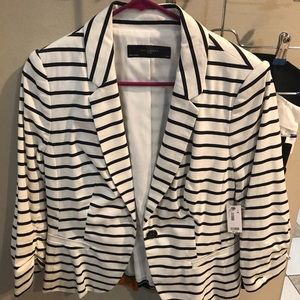 The Limited NWT white blazer with navy stripes!